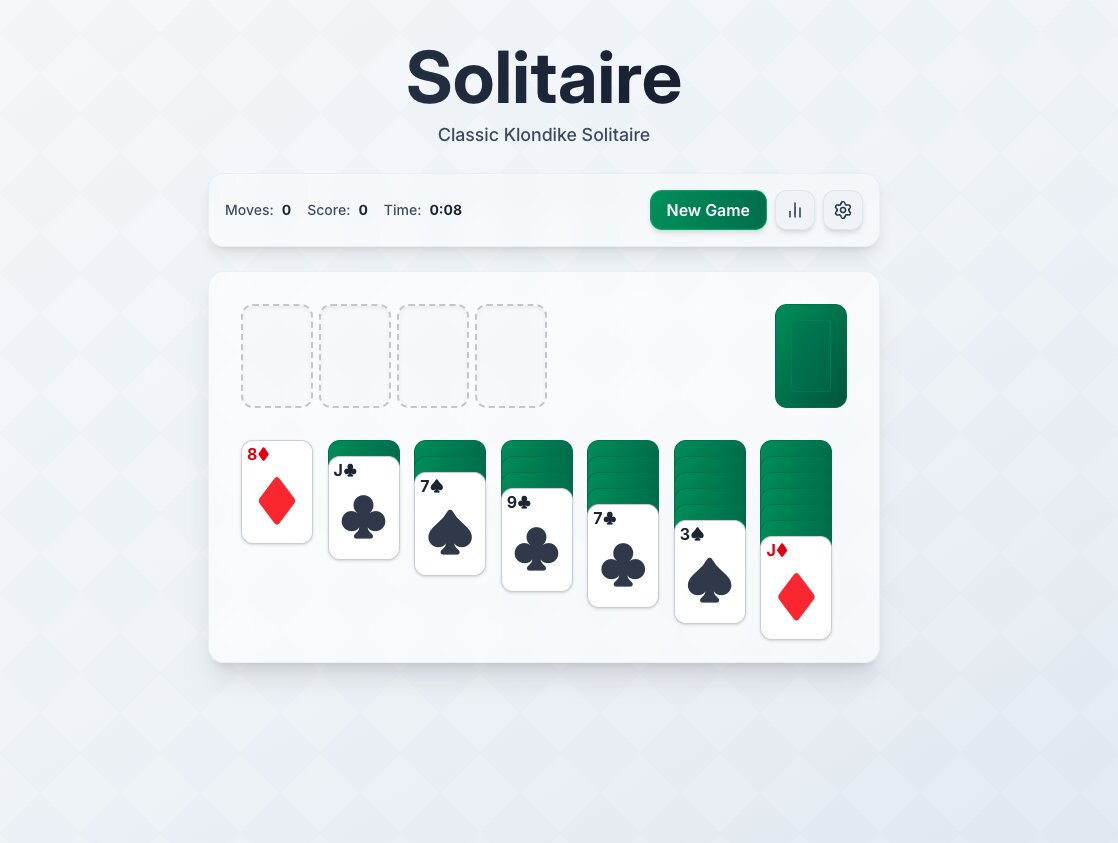 Screenshot of Solitaire site